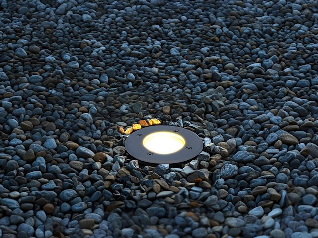 20 x gu10 grondspot rond zand zwart - afbeelding 1 van  6