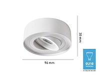 20 x gu10 inbouw armatuur wit kantelbaar met lamphouder - afbeelding 3 van  5