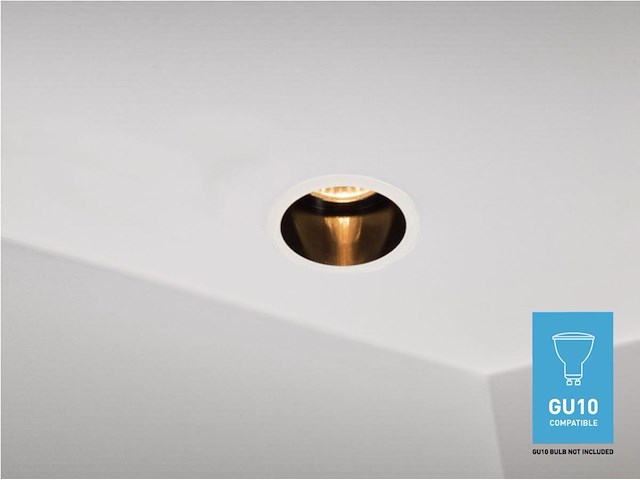20 x gu10 inbouw design armatuur cilinder zand wit en zwart met lamphouder - afbeelding 2 van  5