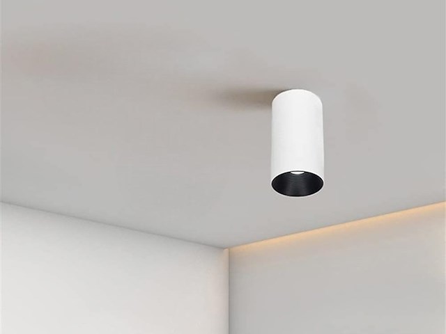 20 x gu10 opbouwspot armatuur cilinder zand wit en zwart - afbeelding 3 van  6