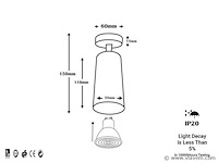 20 x gu10 opbouwspot armatuur – draaibaar – ip20 – zwart - afbeelding 5 van  5