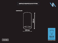 20 x gu10 opbouwspot armatuur dun cilinder zand zwart - afbeelding 6 van  6