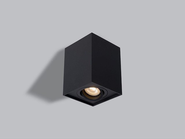 20 x gu10 opbouwspot armatuur rechthoekig zwart kantelbaar 12,5cm - afbeelding 4 van  7