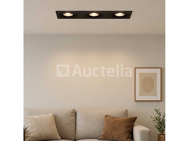 20 x gu10 verstelbare inbouwframes – rechthoekig – zwart – model ep-3 - afbeelding 4 van  5