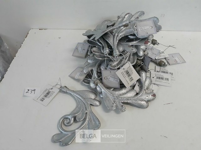 20 x hangdeco blad grijs pvc 15 cm - afbeelding 1 van  3