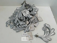 20 x hangdeco blad grijs pvc 15 cm