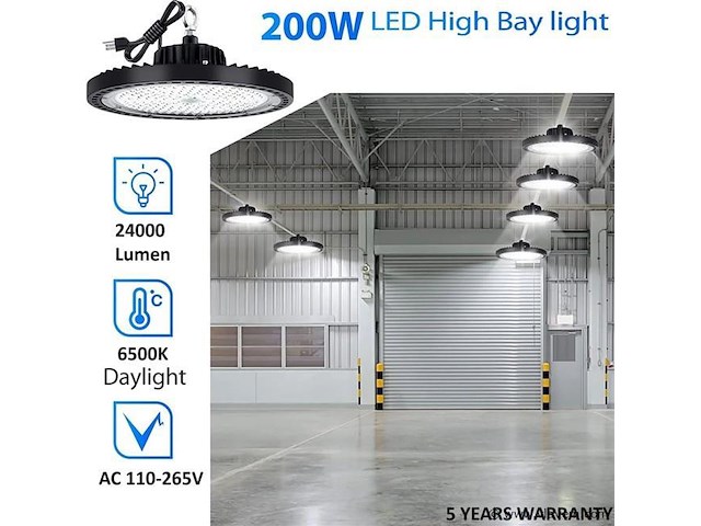 20 x highbay ufo 200w - pro design smd - dimbaar - koud wit 6500k - afbeelding 1 van  9
