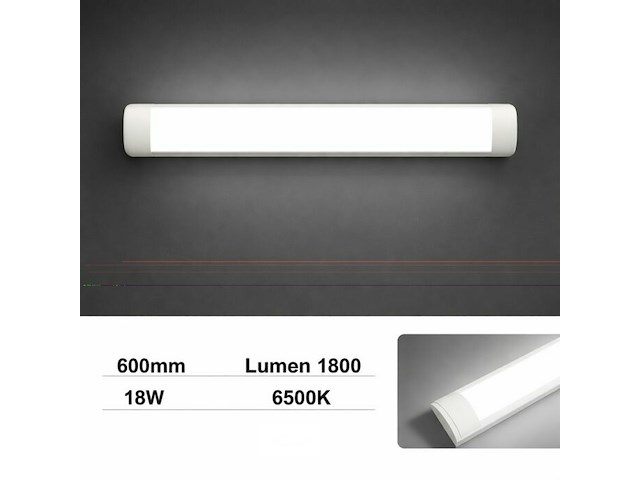 20 x led batten 18w – 60cm – 6500k koud wit – ip20 stofdicht – koppelbaar - afbeelding 2 van  6