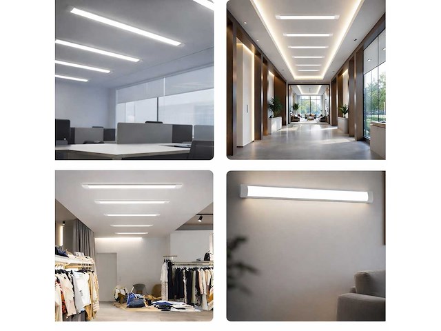 20 x led batten 36w – 120cm – 6500k koud wit – koppelbaar – tetra-120 - afbeelding 1 van  4