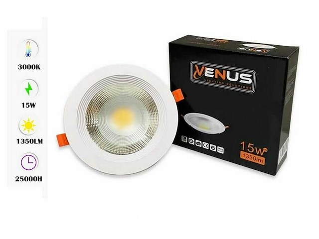 20 x led downlight – 15w – 3000k warm wit – ip20 - afbeelding 2 van  6