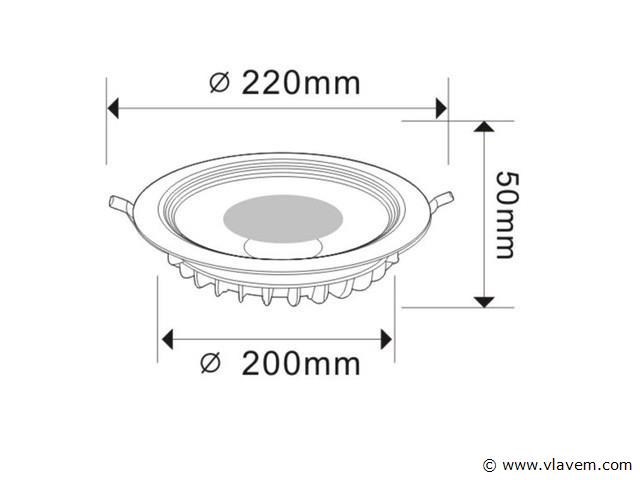 20 x led downlight – 30w – 6500k koud wit – cob – ip20 - afbeelding 4 van  4