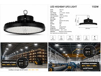 20 x led highbay ufo pro 150w – instelbaar 60% / 80% / 100% – 6500k – web-150 - afbeelding 2 van  6
