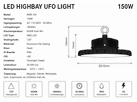 20 x led highbay ufo pro 150w – instelbaar 60% / 80% / 100% – 6500k – web-150 - afbeelding 5 van  6