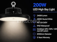 20 x led highbay ufo pro 200w – instelbaar 60% / 80% / 100% – 4000k – web-200 - afbeelding 1 van  5