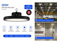 20 x led highbay ufo pro 200w – instelbaar 60% / 80% / 100% – 4000k – web-200 - afbeelding 3 van  5