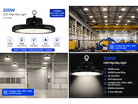 20 x led highbay ufo pro 200w – instelbaar 60% / 80% / 100% – 4000k – web-200 - afbeelding 5 van  5