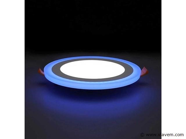 20 x led paneel – blauw / wit – 24w (18w + 6w) – aan/uit - afbeelding 1 van  5
