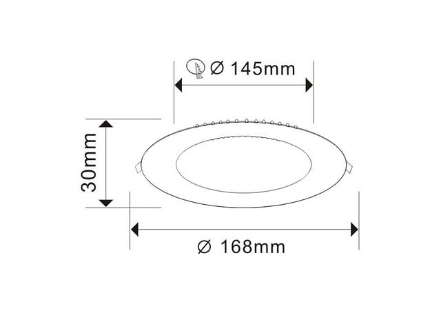 20 x led paneel – rond inbouw – 12w – 6500k koud wit – ip20 - afbeelding 2 van  4