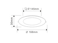 20 x led paneel – rond inbouw – 12w – 6500k koud wit – ip20 - afbeelding 2 van  4