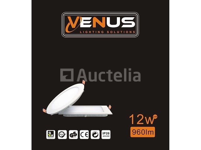 20 x led paneel – rond inbouw – 12w – 6500k koud wit – ip20 - afbeelding 4 van  4