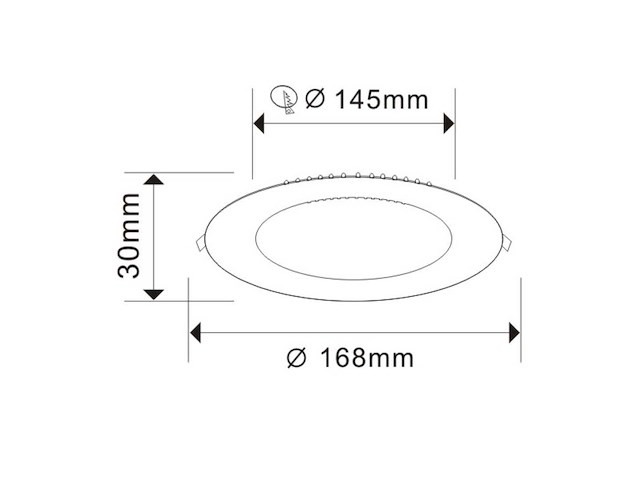 20 x led paneel – rond inbouw – 12w – 6500k koud wit – ip20 - afbeelding 3 van  4