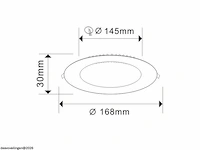 20 x led paneel – rond inbouw – 12w – 6500k koud wit – ip20 - afbeelding 4 van  5