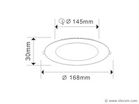 20 x led paneel – rond inbouw – 12w – 6500k koud wit – ip20 - afbeelding 3 van  4