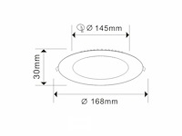 20 x led paneel – rond inbouw – 12w – 6500k koud wit – ip20 - afbeelding 4 van  5