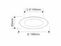 20 x led paneel – rond inbouw – 12w – 6500k koud wit – ip20 - afbeelding 3 van  4