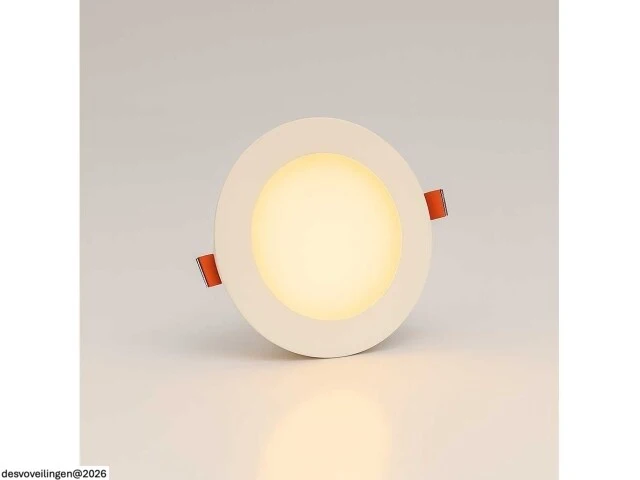 20 x led paneel – rond inbouw – 8w – 3000k warm wit – ip20 - afbeelding 2 van  5