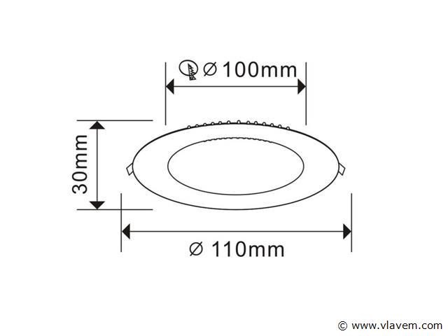 20 x led paneel – rond inbouw – 8w – 3000k warm wit – ip20 - afbeelding 3 van  4