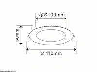 20 x led paneel – rond inbouw – 8w – 6500k koud wit – ip20 - afbeelding 4 van  5