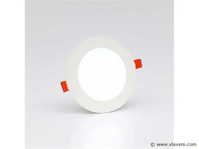 20 x led paneel – rond inbouw – 8w – 6500k koud wit – ip20 - afbeelding 1 van  4