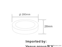 20 x led-paneel – ronde opbouwmontage – 30w – 3000k – warm wit - afbeelding 4 van  5