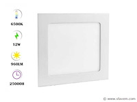 20 x led paneel – vierkant inbouw – 12w – 6500k koud wit – ip20 - afbeelding 1 van  4