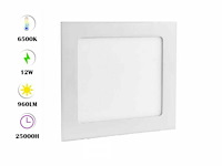 20 x led paneel – vierkant inbouw – 12w – 6500k koud wit – ip20 - afbeelding 2 van  5