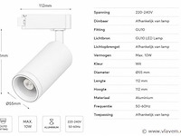 20 x rail spot armatuur – gu10 – wit – ip20 – versay - afbeelding 3 van  5