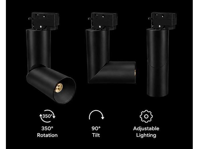 20 x rail spot armatuur – gu10 – zwart – ip20 – toronto - afbeelding 2 van  5