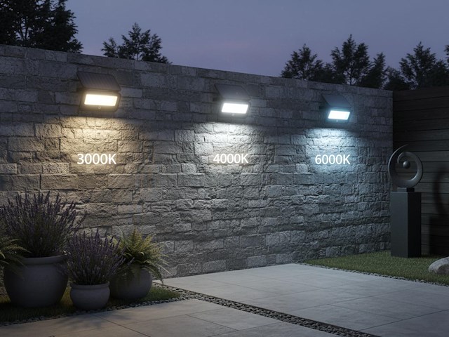 20 x solar 400lm led 3in1 kleur cct breedstraaler met sensor - afbeelding 1 van  8
