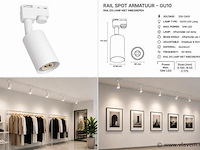 20 x spot op richtbare rail – gu10 – ip20 – wit – bazel - afbeelding 5 van  5
