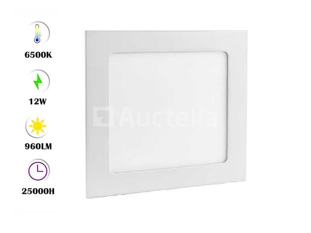 20 x vierkante verzonken led-panelen – 12w – 6500k cool white - afbeelding 3 van  4