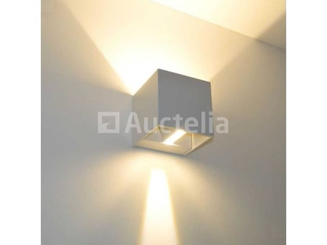 20 x wandlamp – tweerichtings led – kubus – 2 x 5w – wit - afbeelding 1 van  5