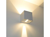 20 x wandlamp – tweerichtings led – kubus – 2 x 5w – wit - afbeelding 4 van  5
