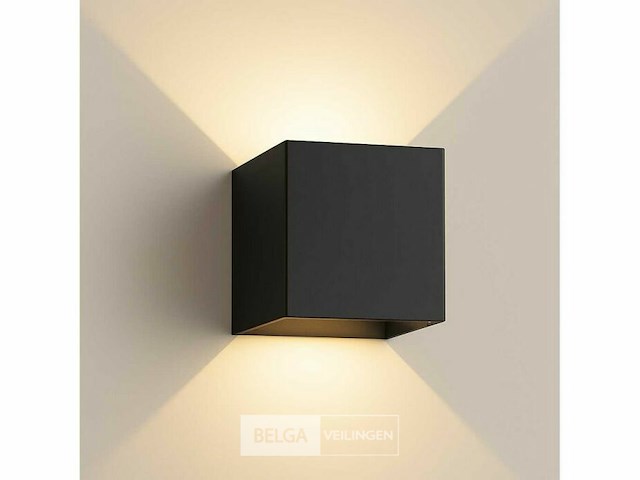 20 x wandlamp – tweerichtings led – kubus – 2 x 5w – zwart - afbeelding 3 van  6