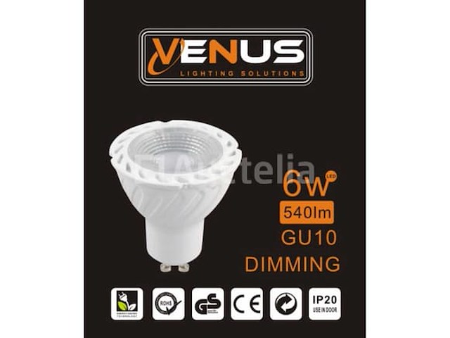 200 x gu10 led-lampen – 6w – dimbare – 6500k – koel wit – ip20 - afbeelding 4 van  4