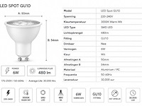 200 x led spot gu10 – 6w – 3000k warm wit – ip20 - afbeelding 4 van  4