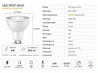 200 x led spot gu10 – 6w – 4200k neutraal wit – ip20 - afbeelding 3 van  4