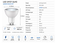 200 x led spot gu10 – 6w – 6400k koud wit – ip20 - afbeelding 3 van  4