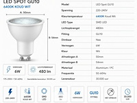 200 x led spot gu10 – 6w – 6400k koud wit – ip20 - afbeelding 4 van  5