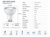 200 x led spot gu10 – 6w – 6400k koud wit – ip20 - afbeelding 3 van  4